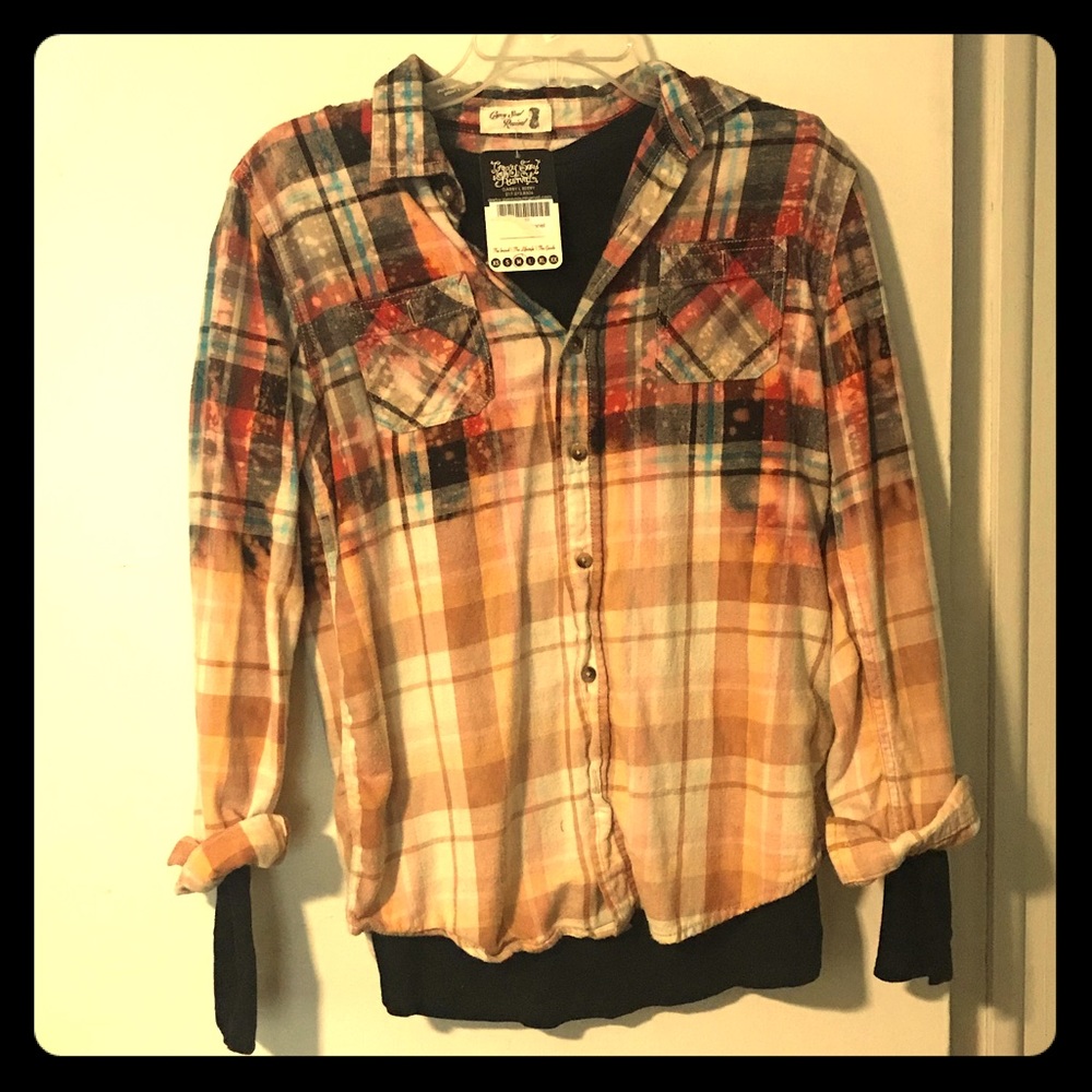 Distressed button down